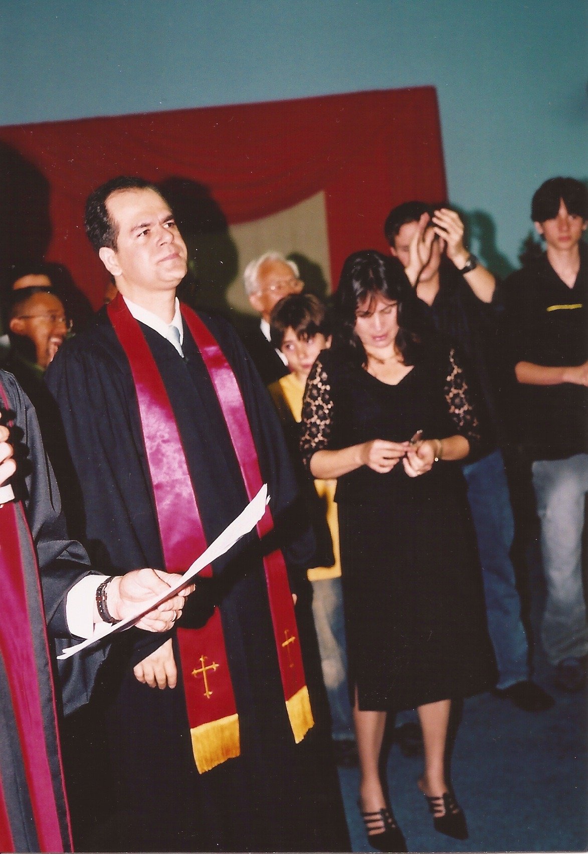 O Bispo Ildo com a esposa, Cristina, e os filhos