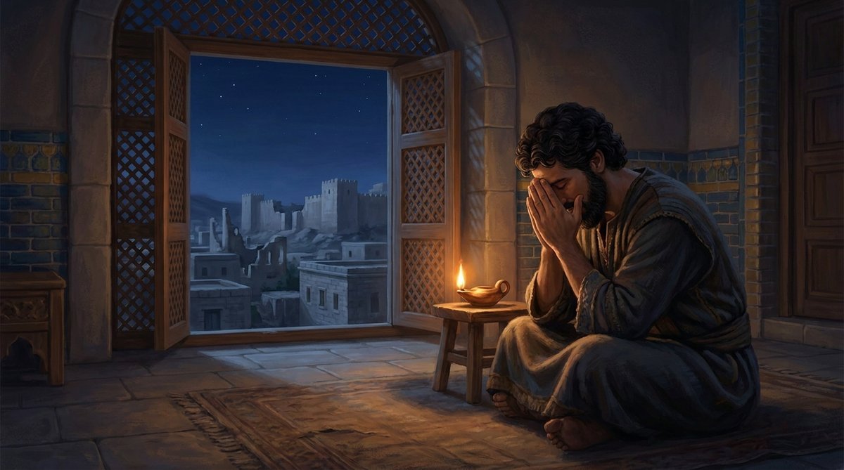 Ao ouvir as notícias, Neemias se senta, chora, jejua e ora (Ne 1.4)